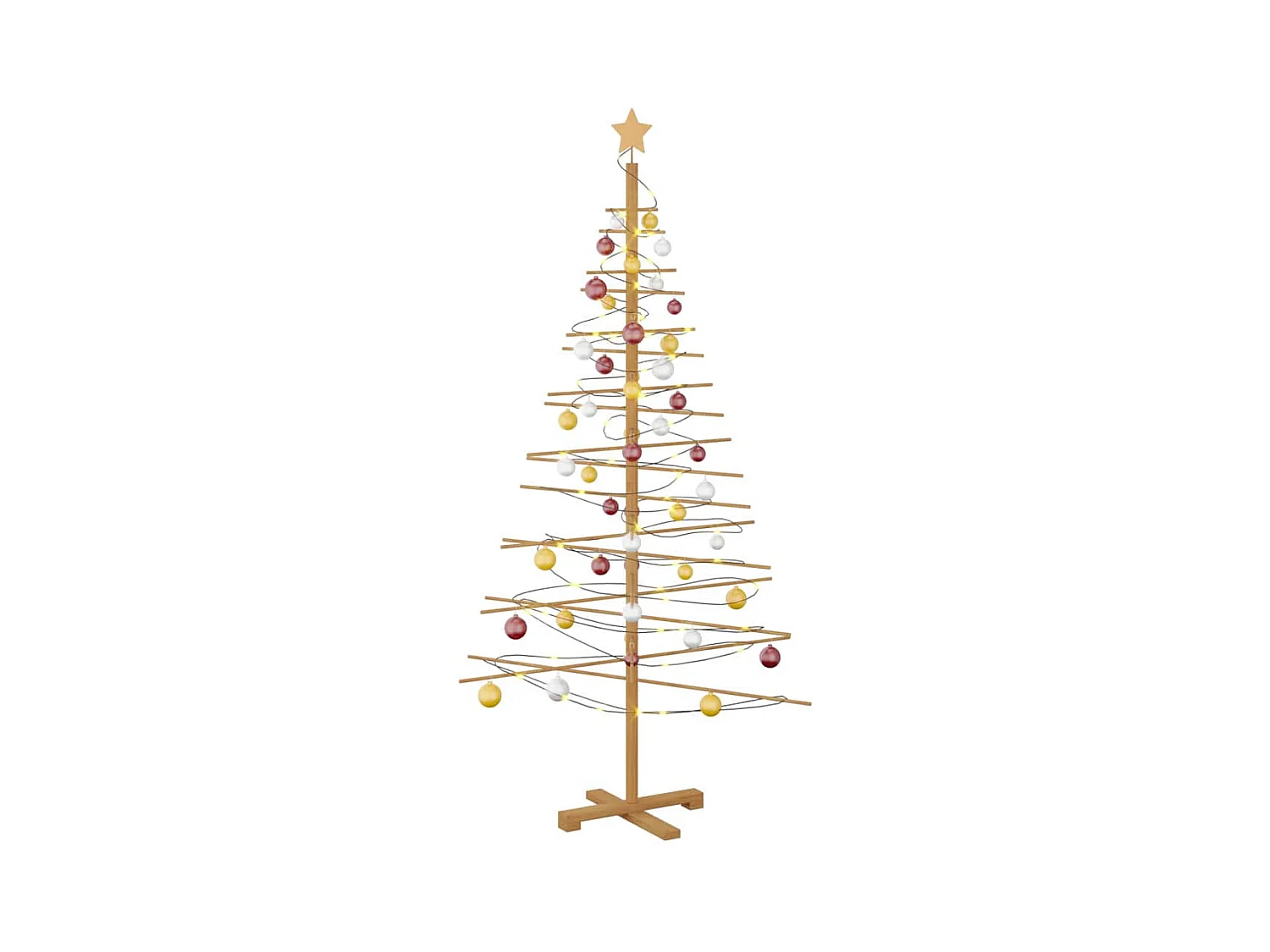 Arbre de Noël en bois avec support Marron 180 cm Bambou