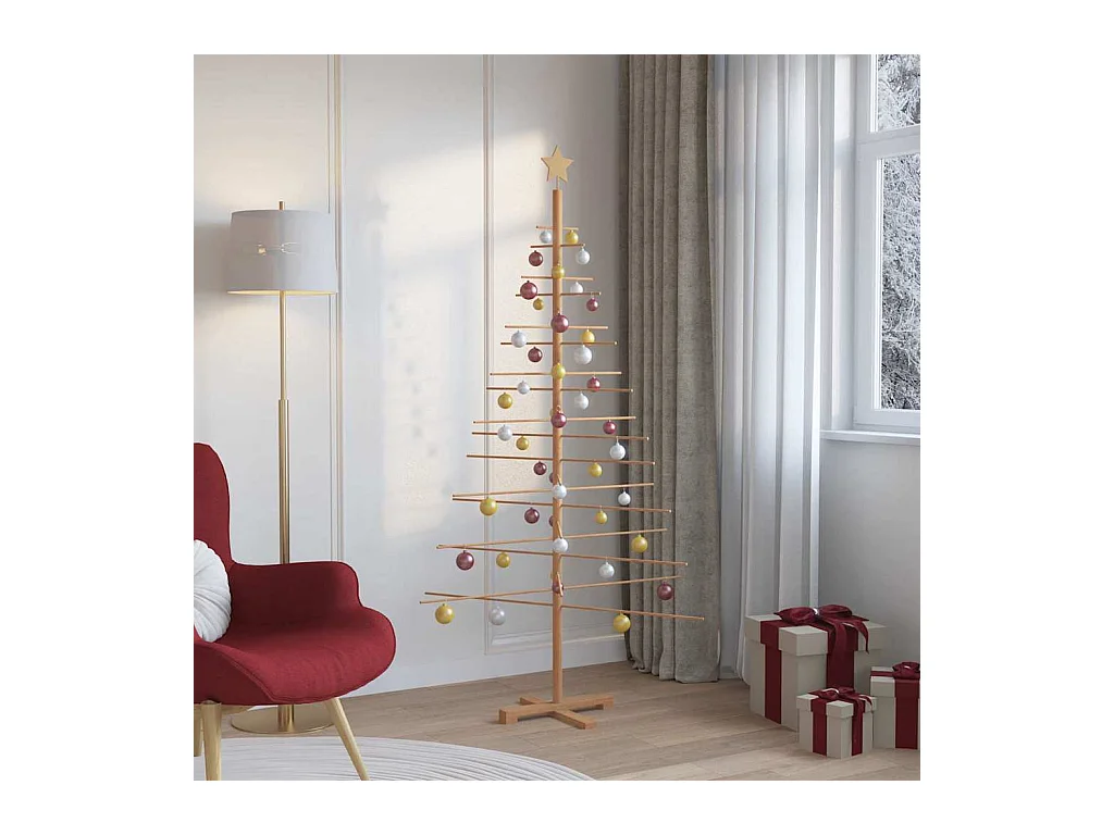 Arbre de Noël en bois avec support Marron 180 cm Bambou
