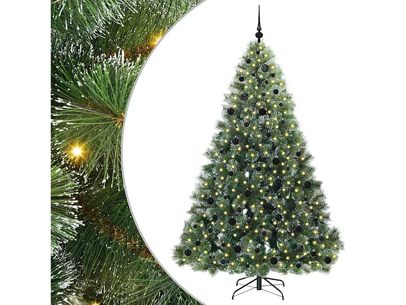 Sapin de Noël artificiel avec 300 LED Vert 210 cm PE et PVC