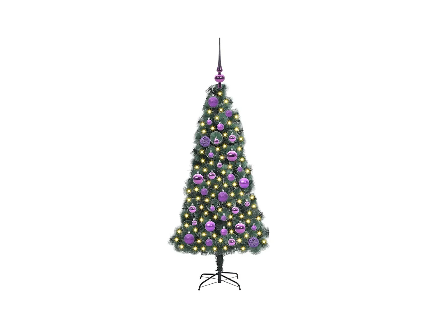 Arbre de Noël artificiel pré-éclairé avec set de boules 120 cm