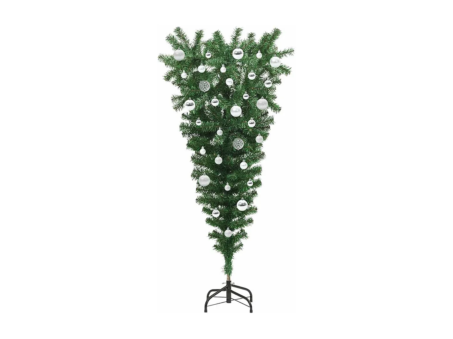 Upside-down Kunst Kerstboom met Ballen Set Groen 150 cm PVC