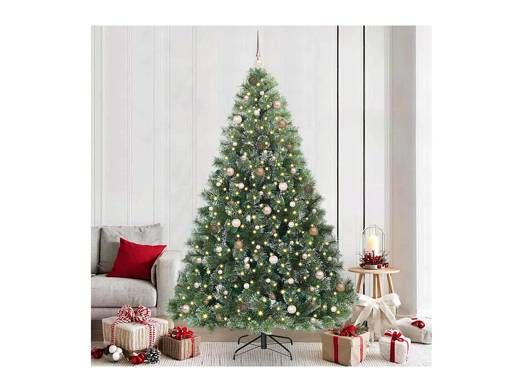 Kunstkerstboom met 300 LED met standaard Groen 240 cm PE en PVC