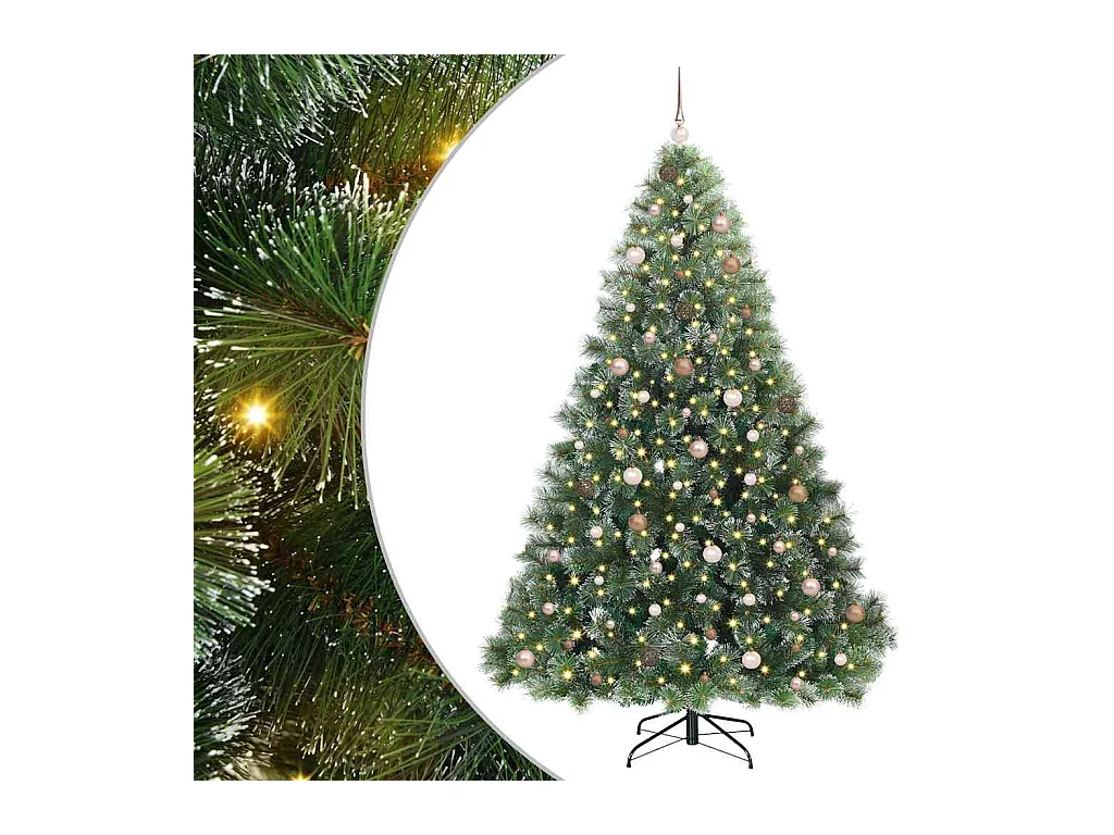 Kunstkerstboom met 300 LED met standaard Groen 240 cm PE en PVC