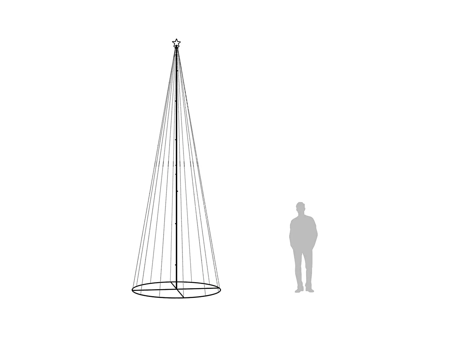 Arbre de Noël cône 732 LED Bleues 160x500 cm