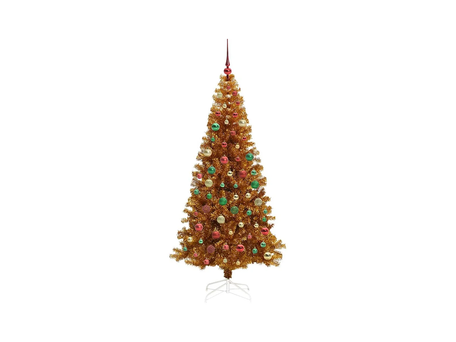Sapin de Noël avec 300 LED avec support Doré 210 cm PET