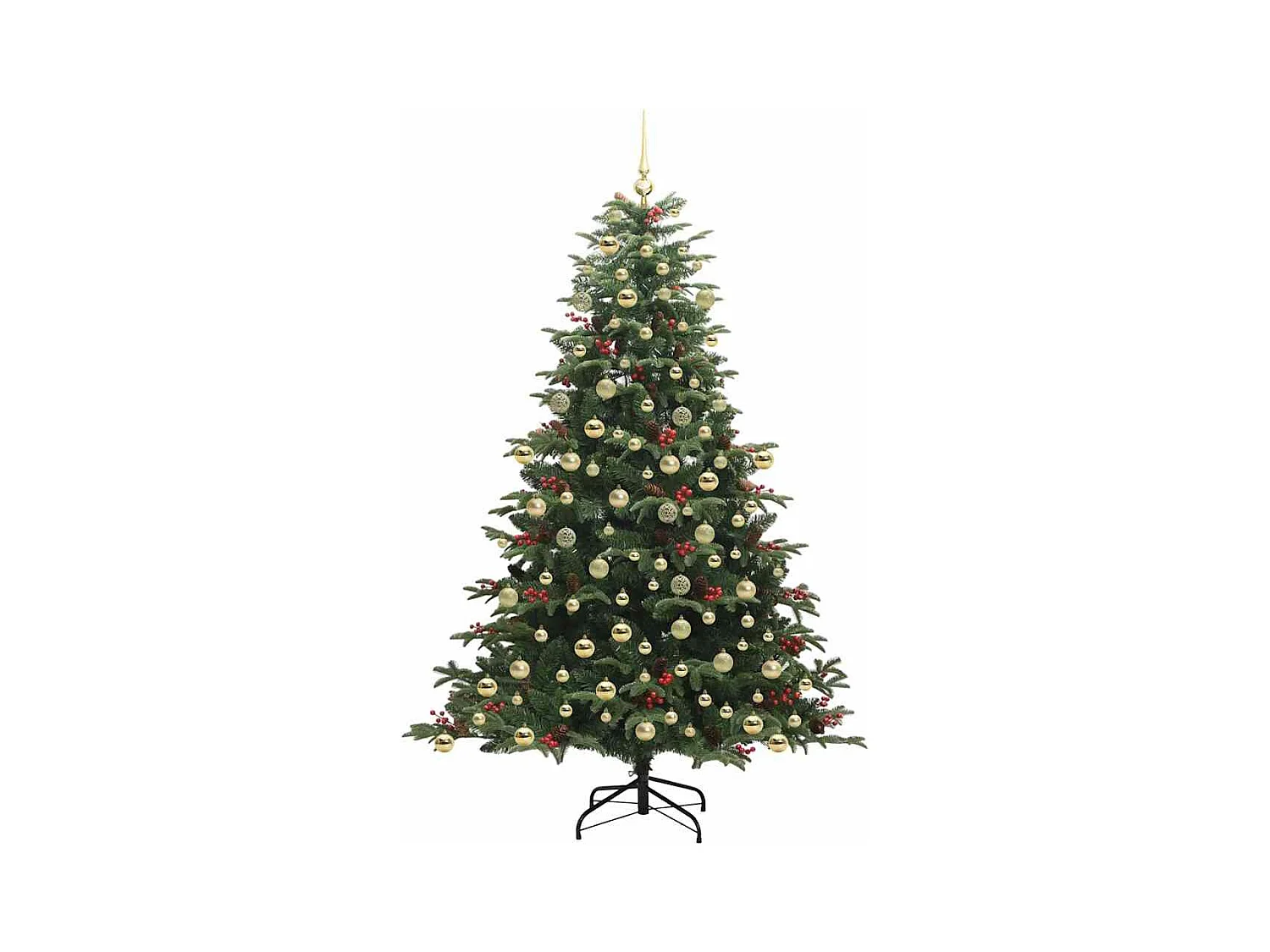 Kunstkerstboom Groen 210 cm PVC en Metaal en Plastic