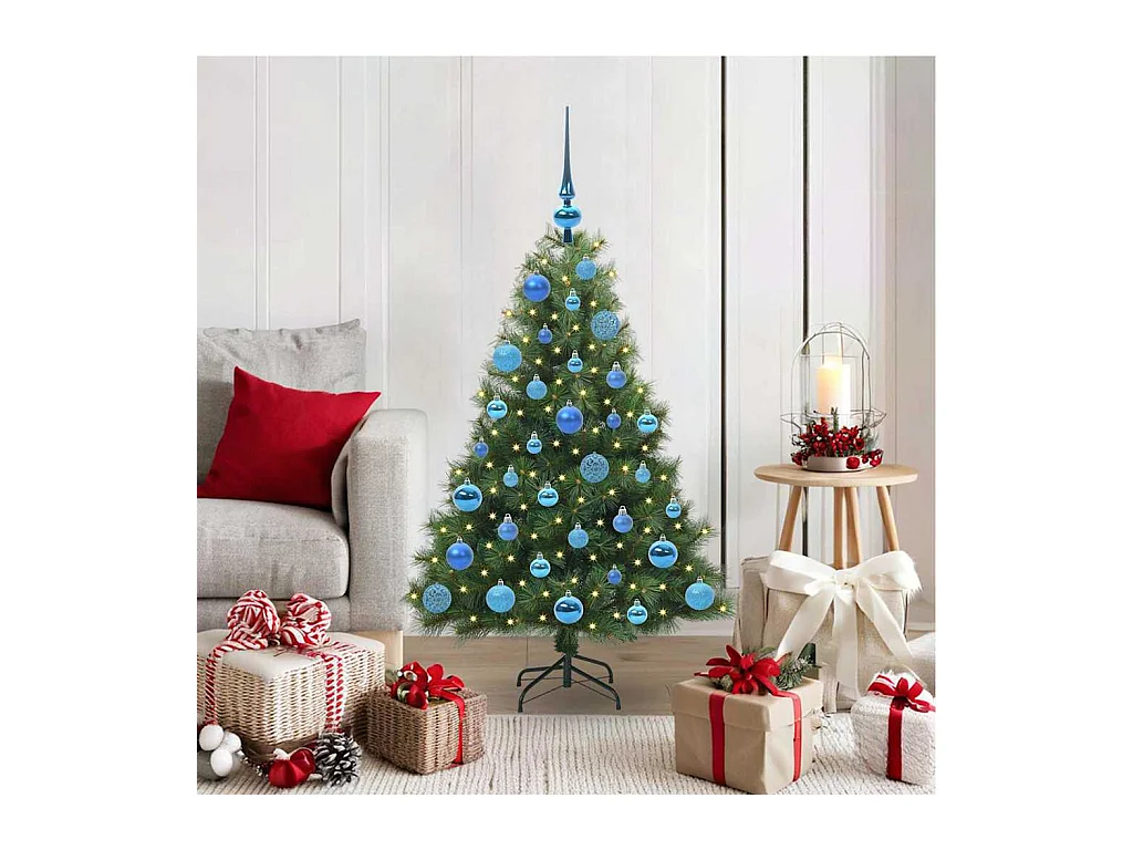 Sapin de Noël artificiel avec 150 LED Vert 120 cm PE et PVC