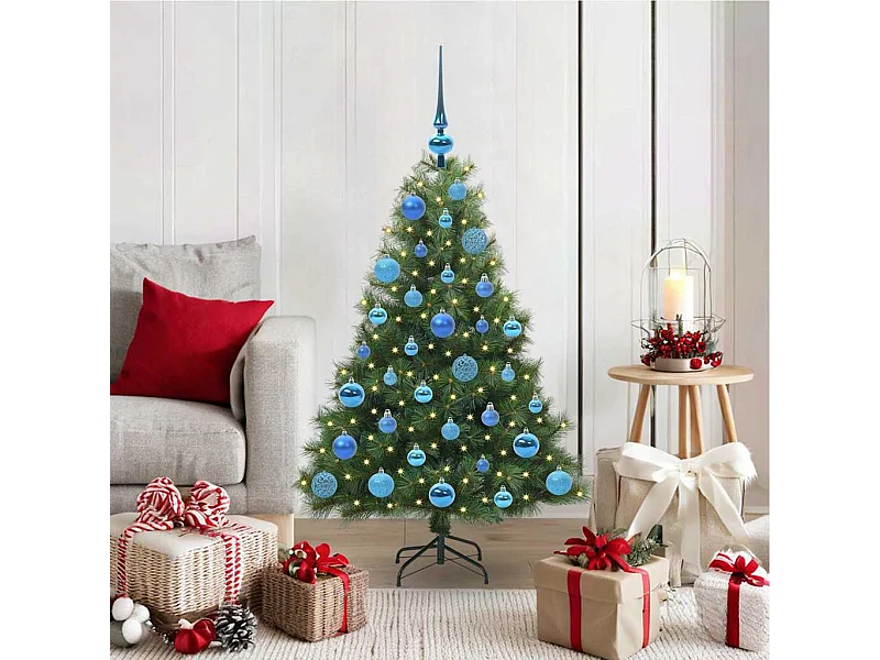 Árvore de Natal Artificial com 150 LEDs Verde 120 cm PE e PVC