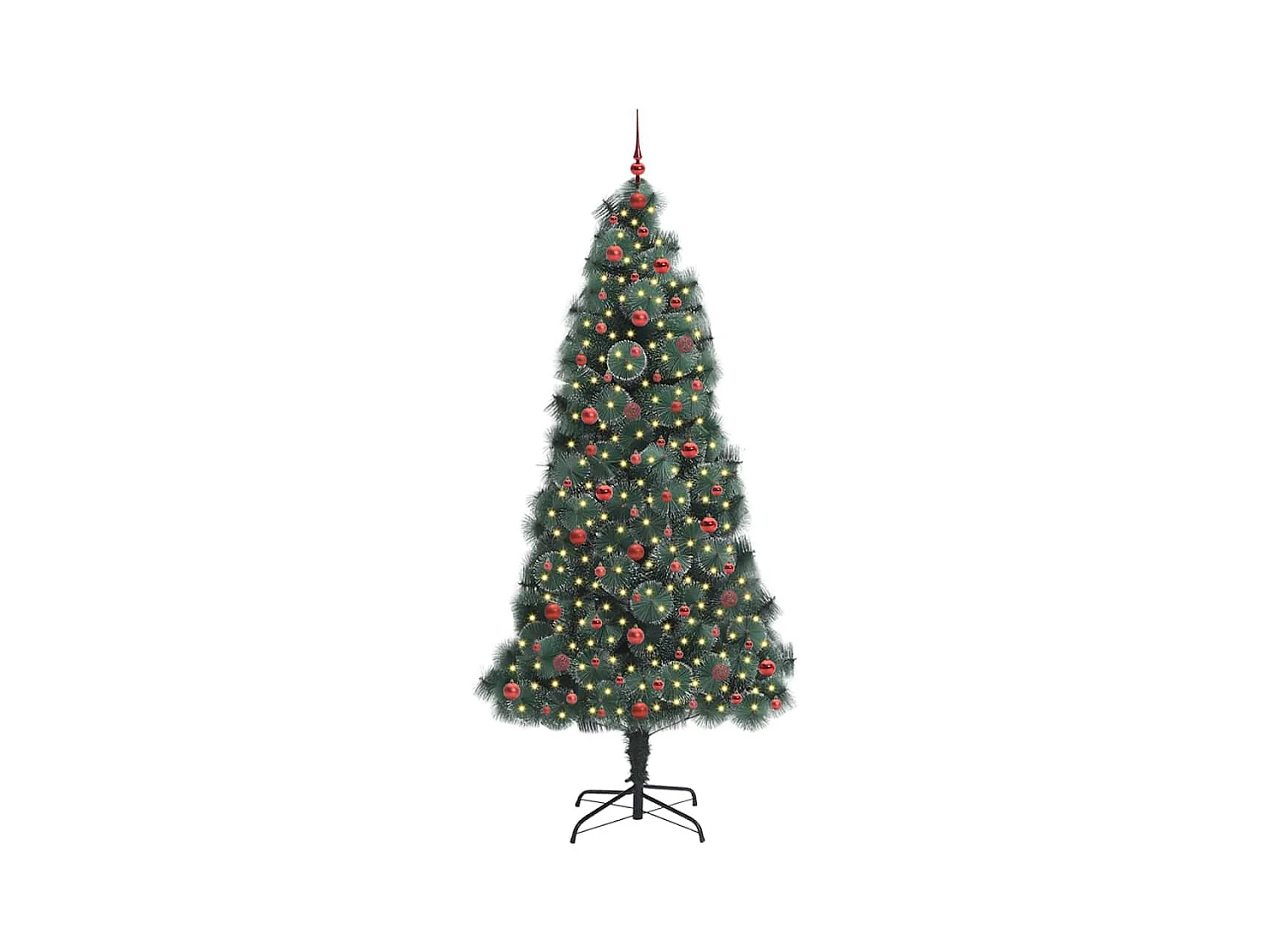 Árbol de Navidad artificial preiluminado con juego de bolas