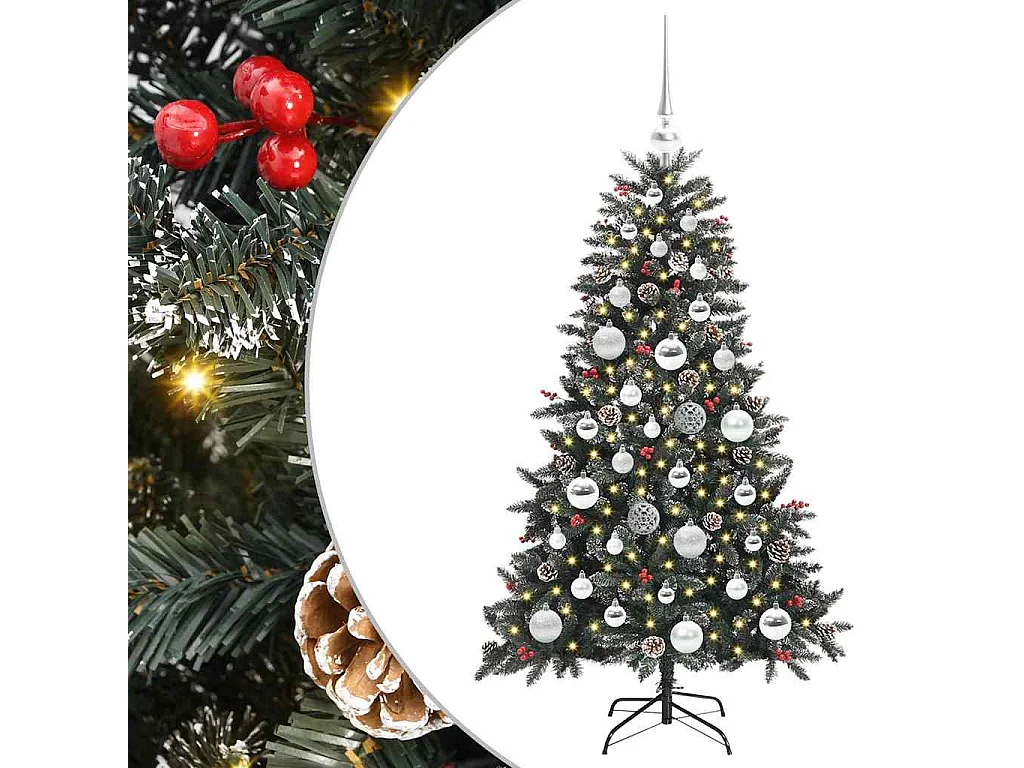 Sapin de Noël artificiel avec 150 LED Vert 68 x 68 x 120 cm