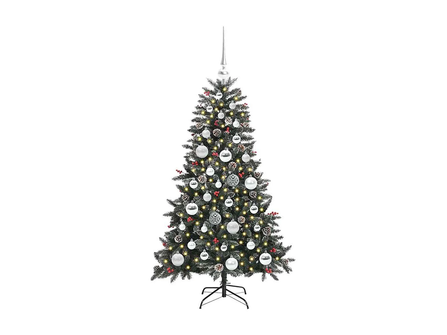 Sapin de Noël artificiel avec 150 LED Vert 68 x 68 x 120 cm