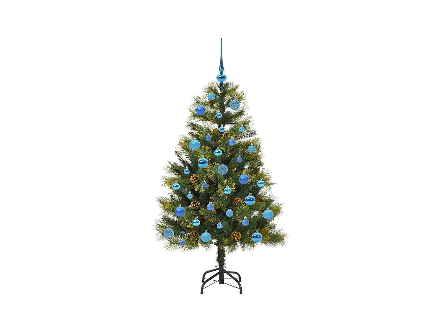 Árbol de Navidad artificial con ramas plegables y conos 150 cm