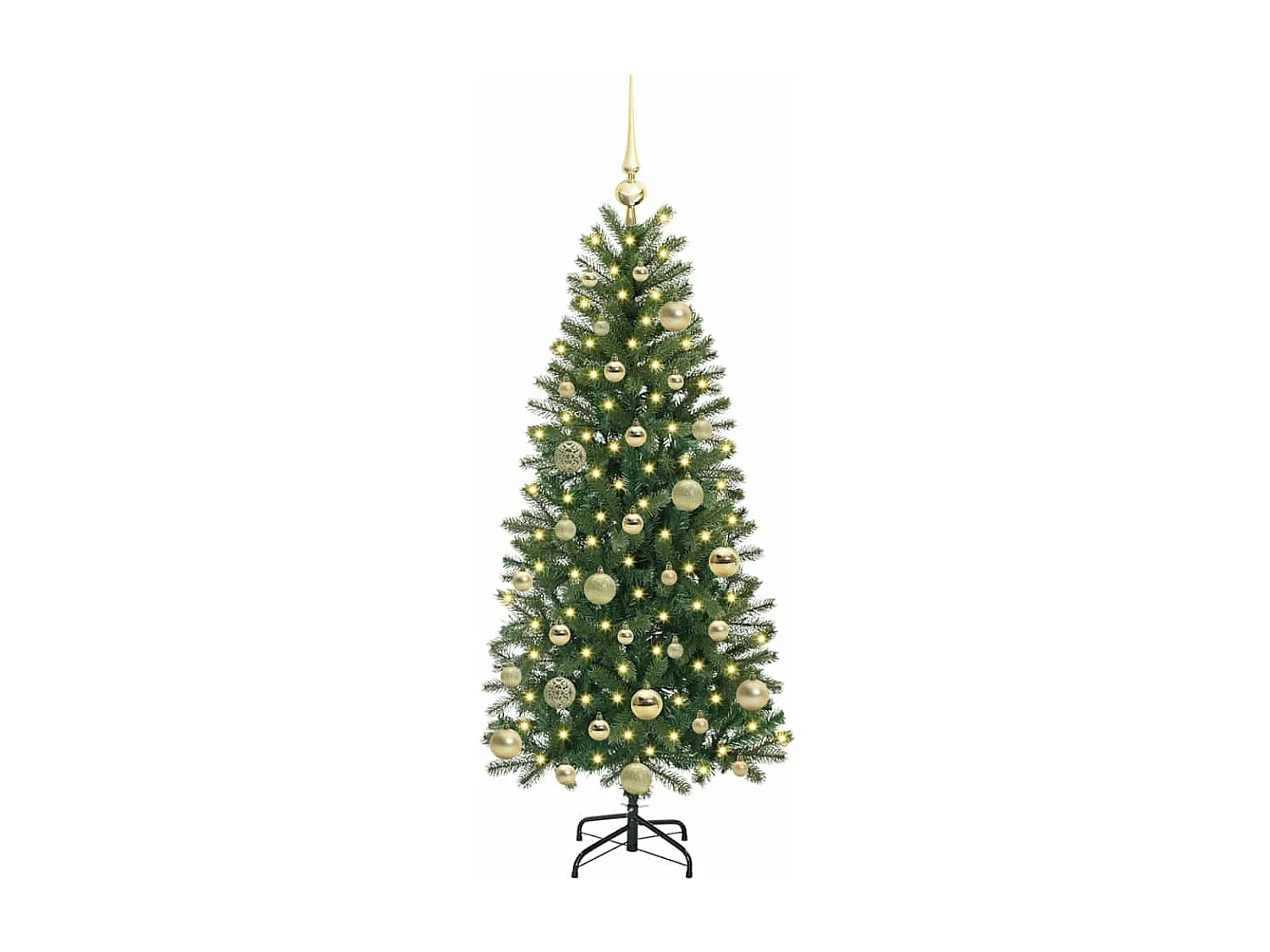 Árvore de Natal Artificial com 150 LEDs Verde 120 cm PE e PVC
