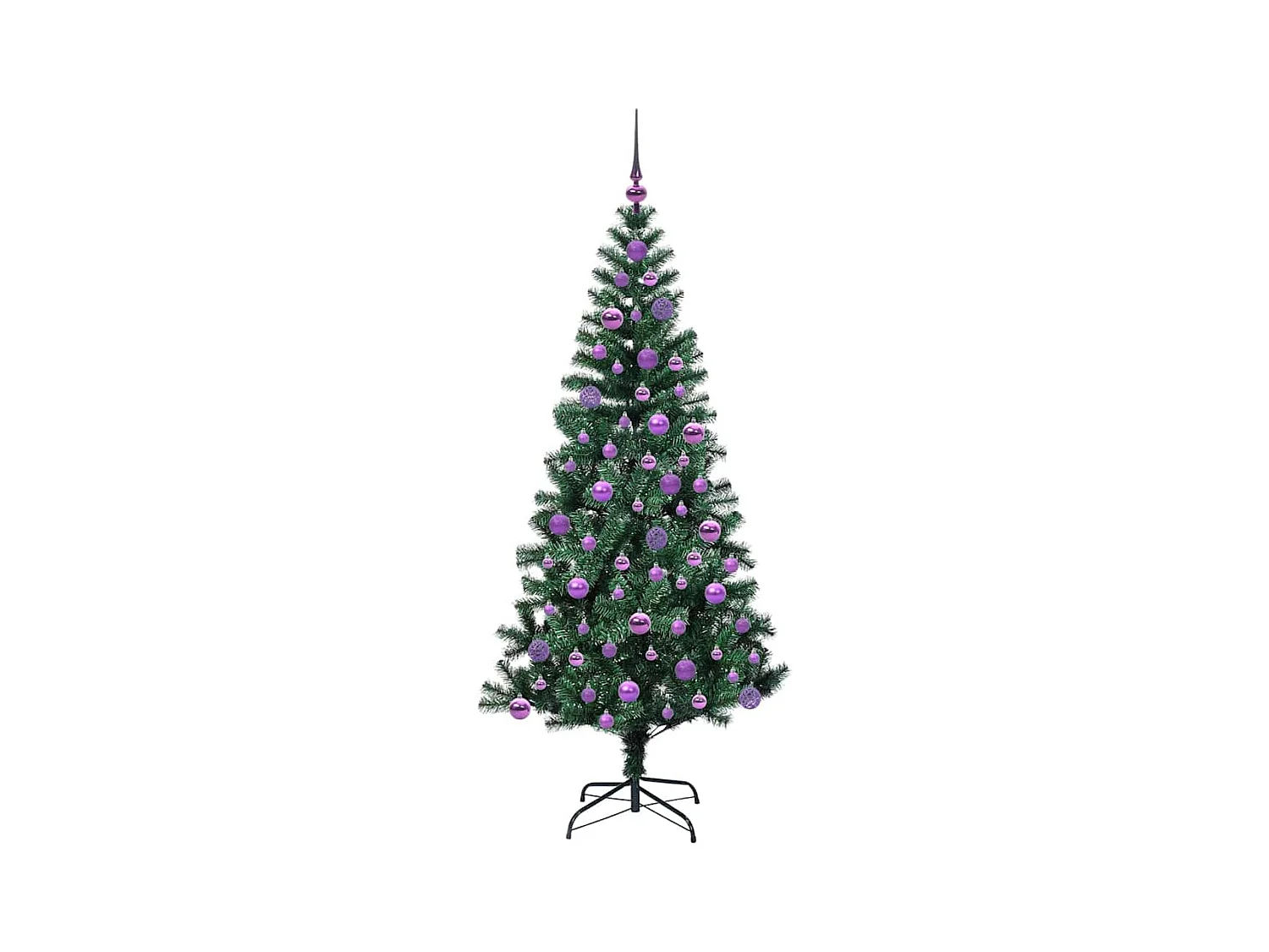 Sapin de Noël artificiel pré-éclairé Vert 180 cm PVC et métal