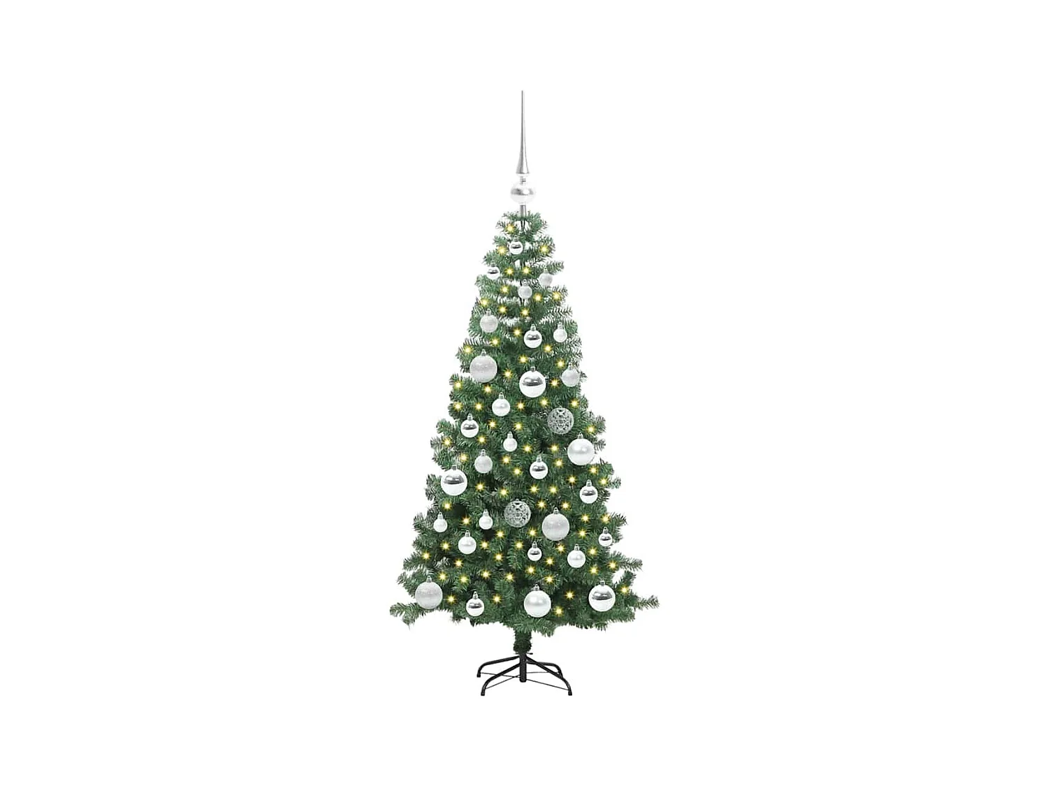Sapin de Noël avec 150 LED avec support Vert 120 cm PVC