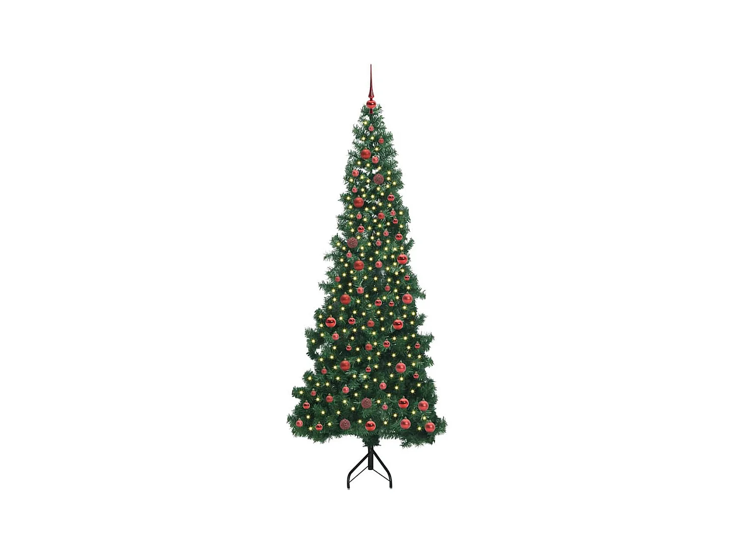 Árbol de Navidad Artificial de Esquina Verde 210 cm PVC y Metal