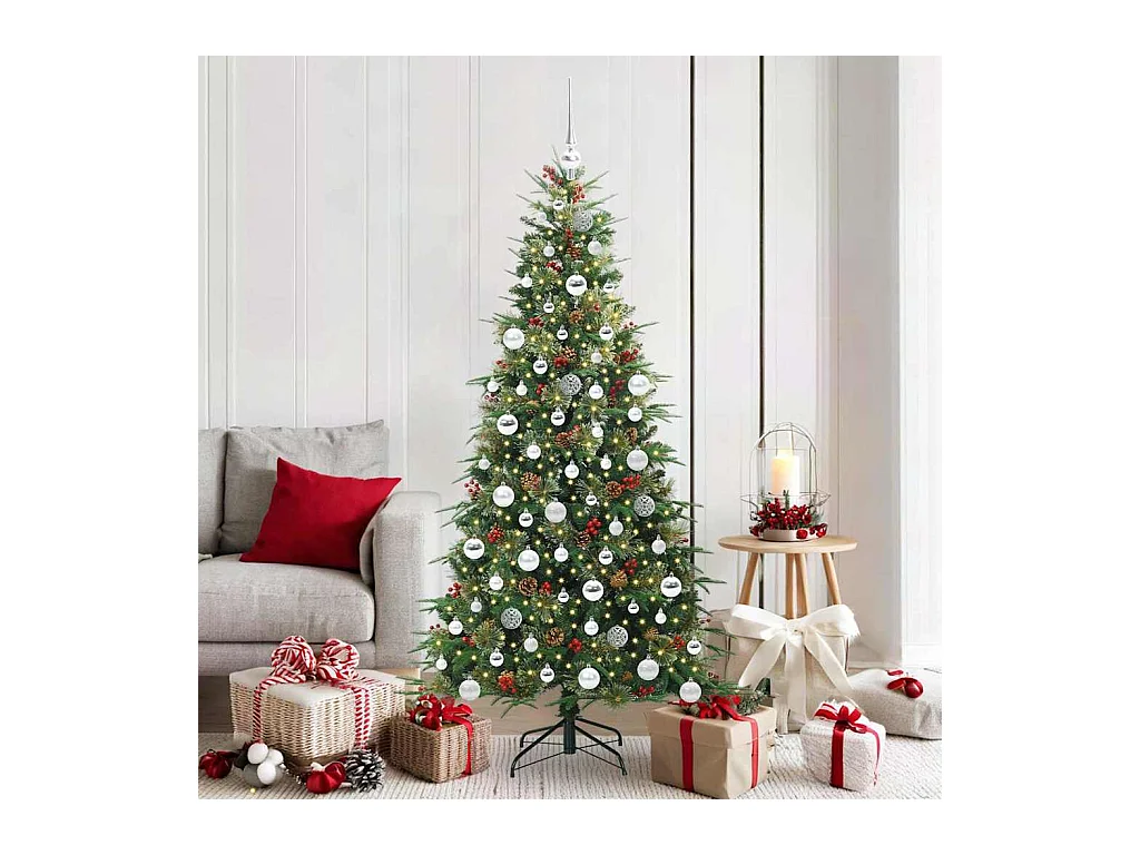 Árvore de Natal Articulada Artificial Verde 180 cm PE e PVC