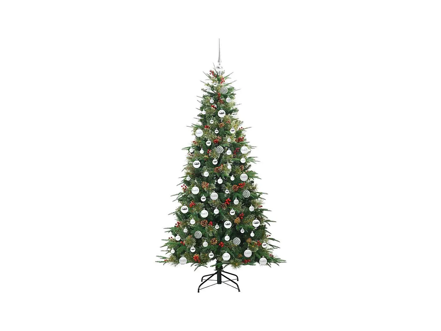 Árvore de Natal Articulada Artificial Verde 180 cm PE e PVC