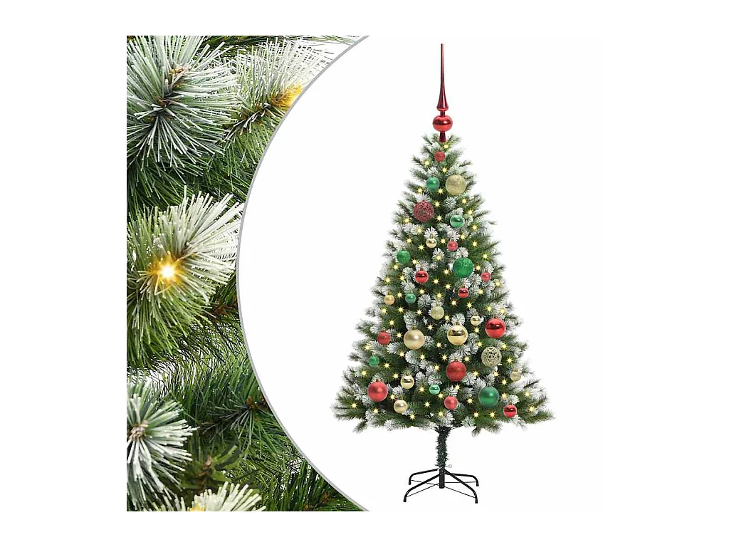 Kunstmatige scharnierende Kerstboom met gevlochten sneeuw