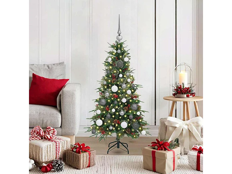 Kunstmatige Hinged Kerstboom met 150 LED Groen 120 cm PE en PVC