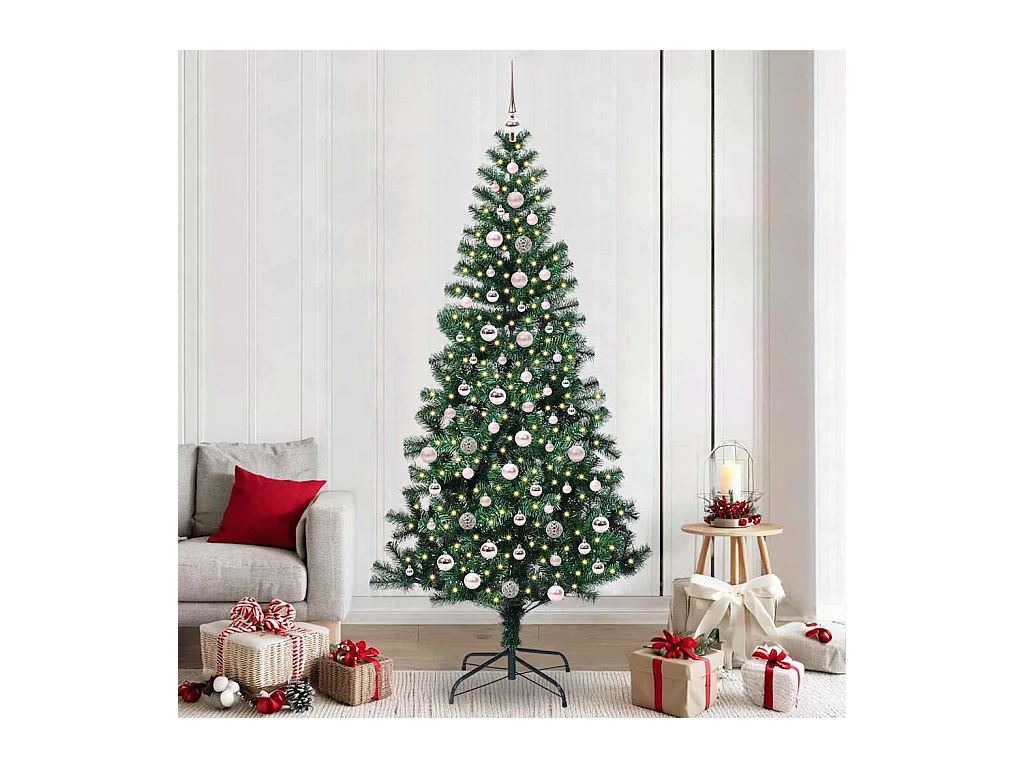 Árvore de Natal Artificial Pré-iluminada Verde 240 cm