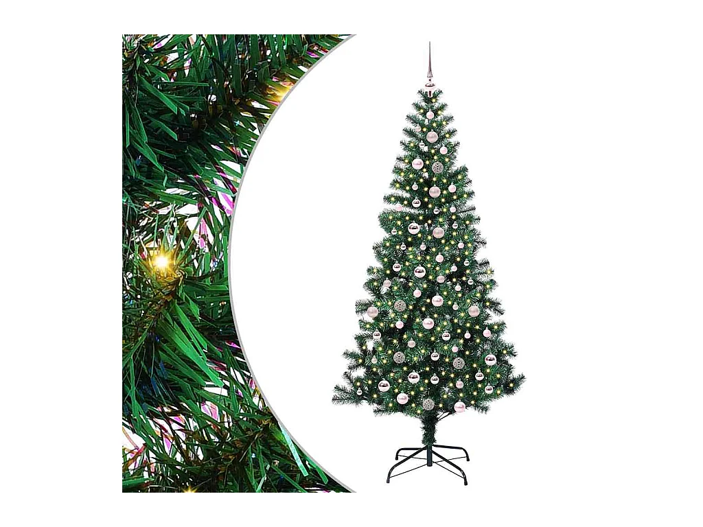 Árvore de Natal Artificial Pré-iluminada Verde 240 cm