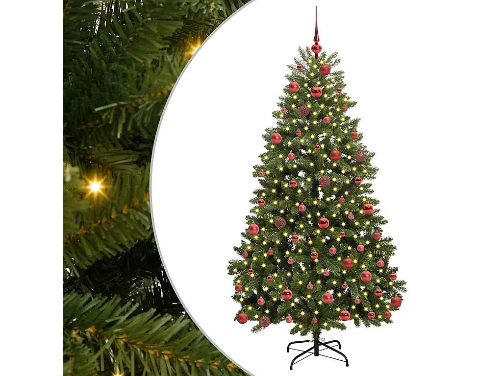 Árvore de Natal Artificial Verde 180 cm PVC e Metal