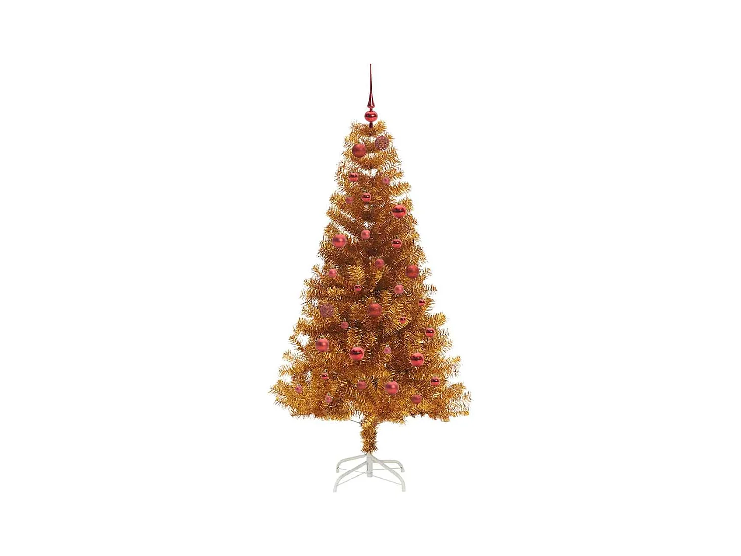 Árvore de Natal com 150 LEDs com suporte Ouro 150 cm PET