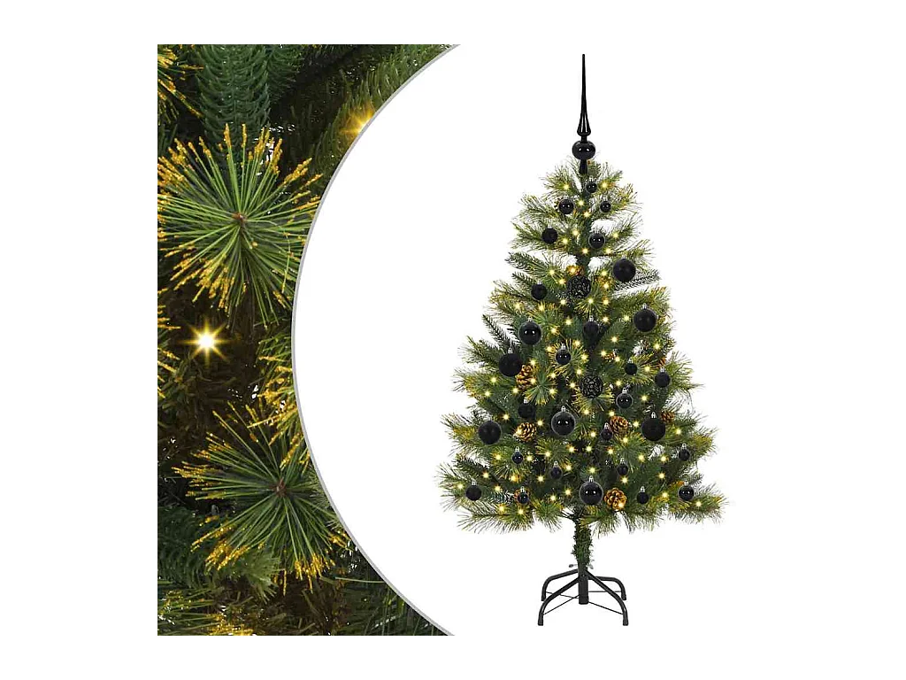 Sapin de Noël artificiel avec branches pliables et cônes 120 cm