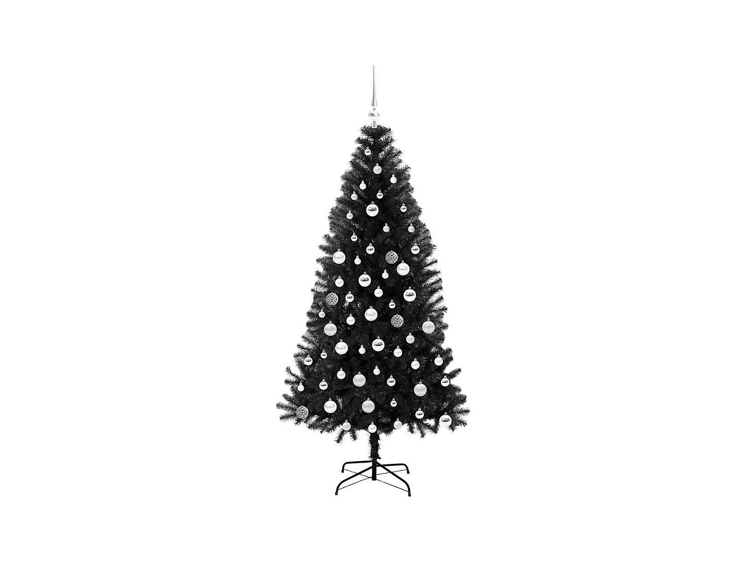 Sapin de Noël avec 300 LED avec support Noir 180 cm PVC