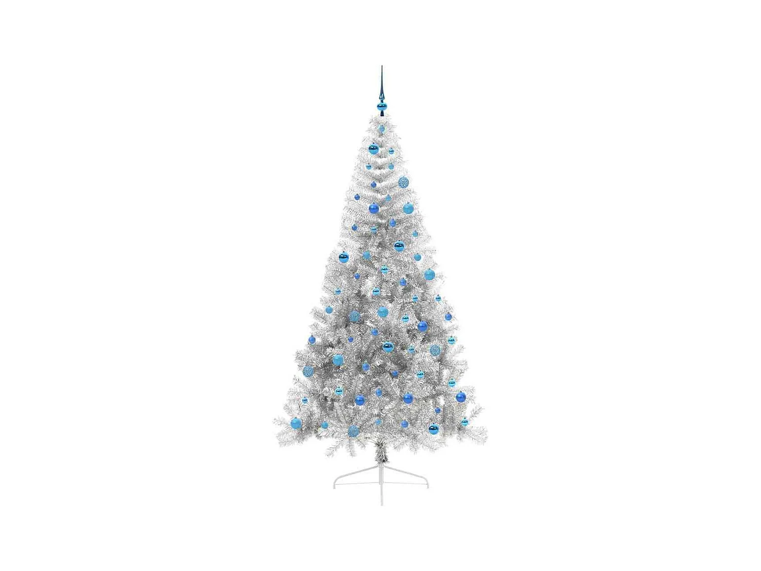 Árbol de Navidad Artificial Preiluminado Plateado 240 cm PET