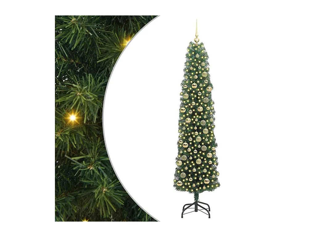 Árvore de Natal Artificial Verde 210 cm PVC e Aço e Plástico