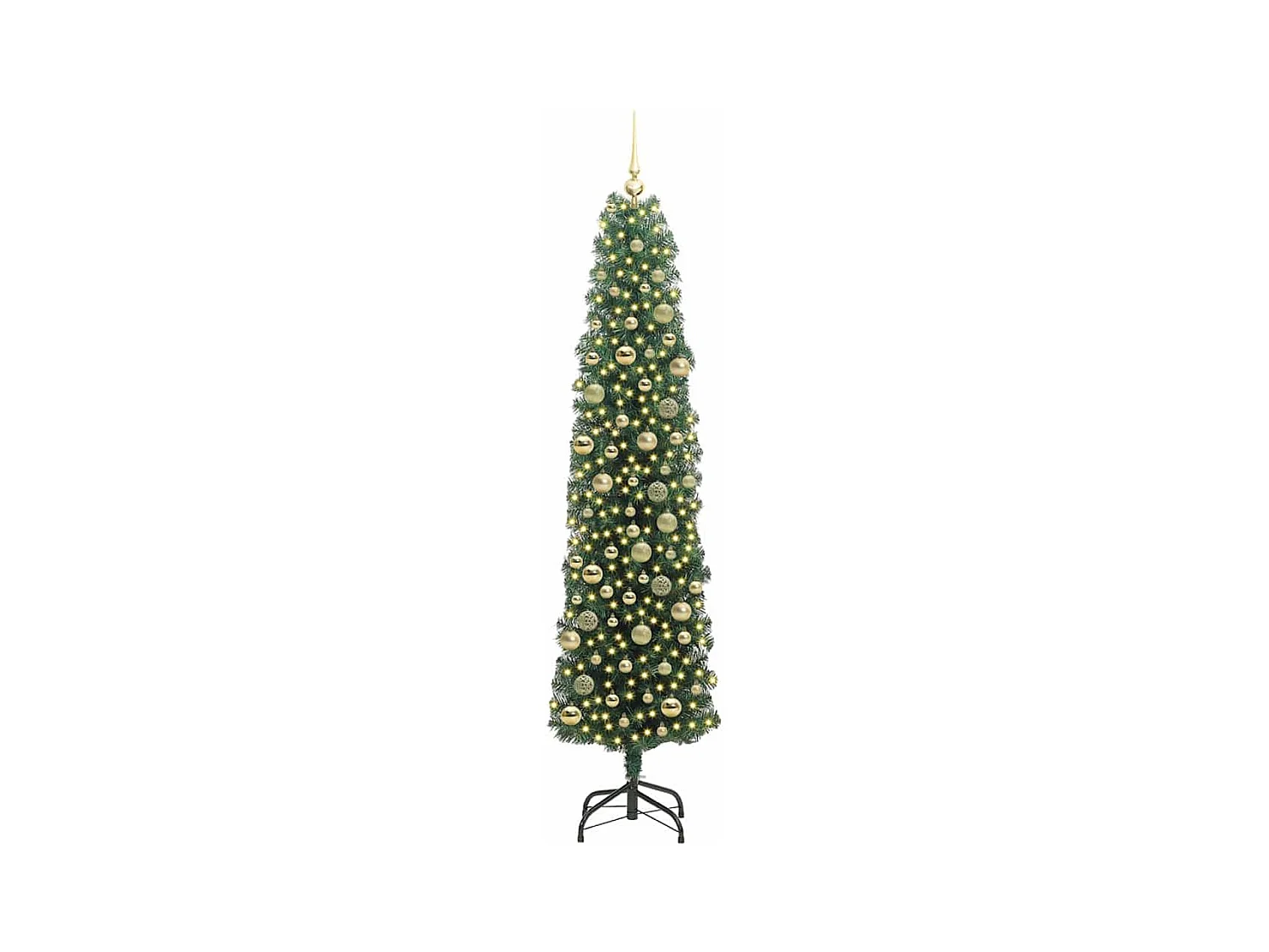 Árvore de Natal Artificial Verde 210 cm PVC e Aço e Plástico