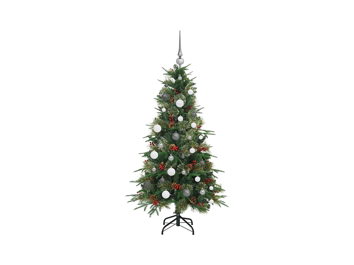 Kunstmatige Hinged Kerstboom met 150 LED Groen 150 cm PE en PVC