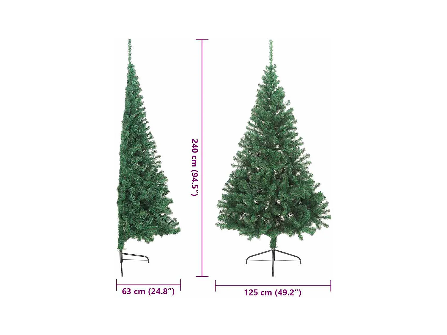 Sapin de Noël artificiel pré-éclairé Vert 240 cm PVC