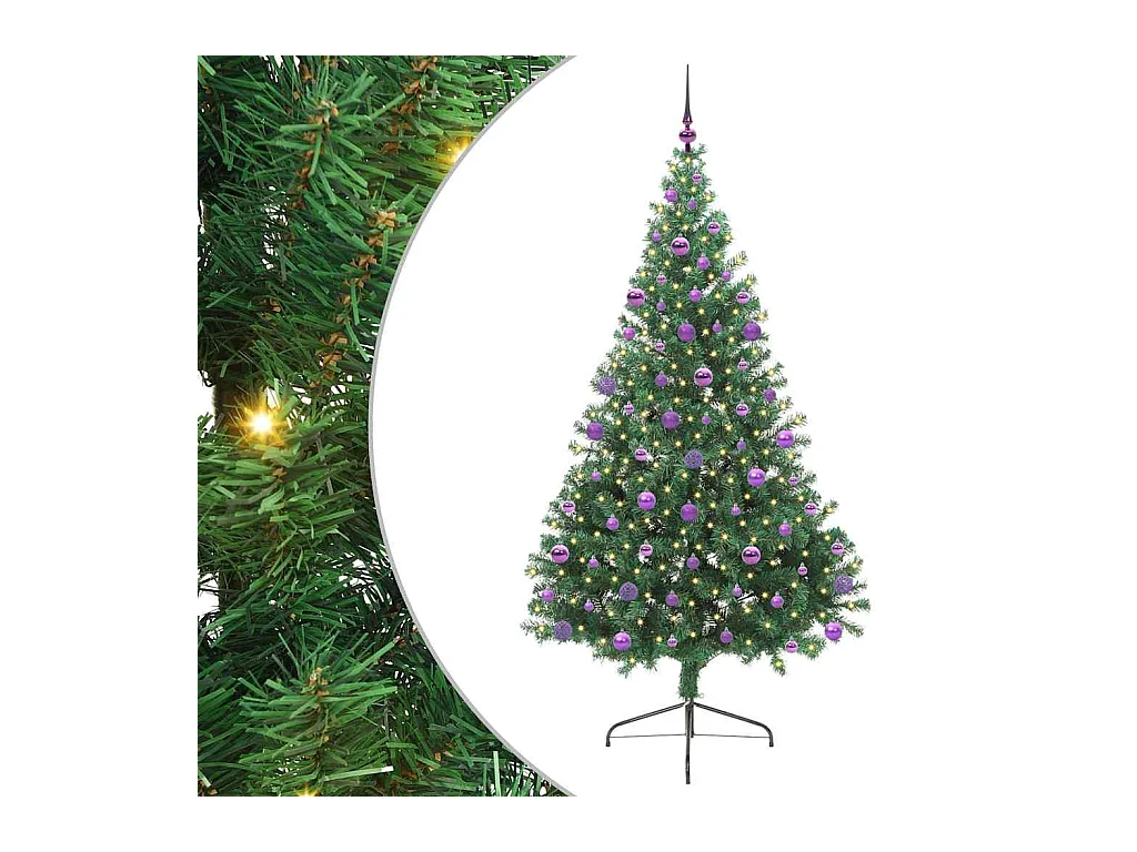 Sapin de Noël artificiel pré-éclairé Vert 210 cm PVC