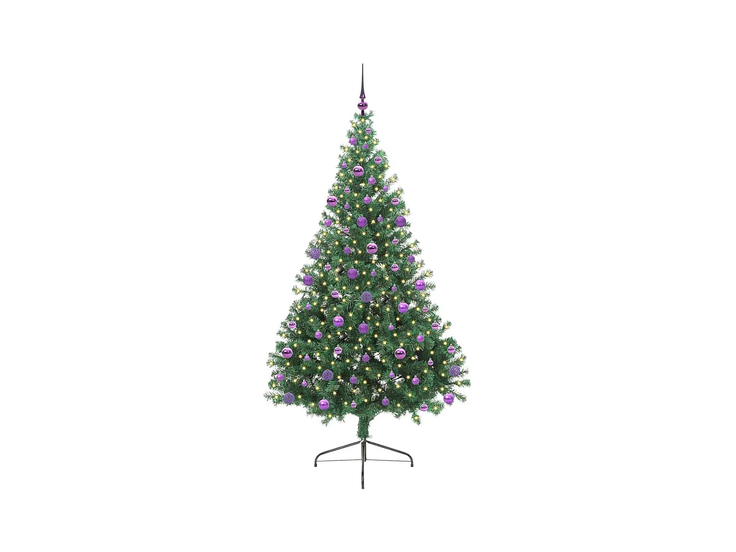 Sapin de Noël artificiel pré-éclairé Vert 210 cm PVC