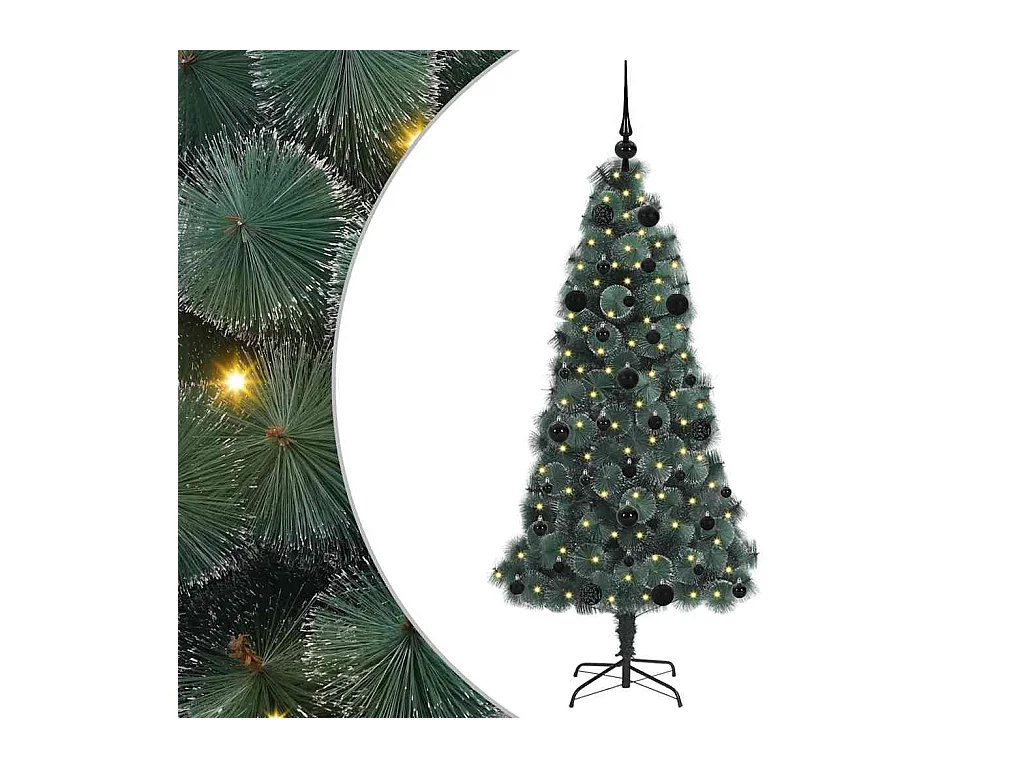 Arbre de Noël artificiel pré-éclairé avec ensemble de boules