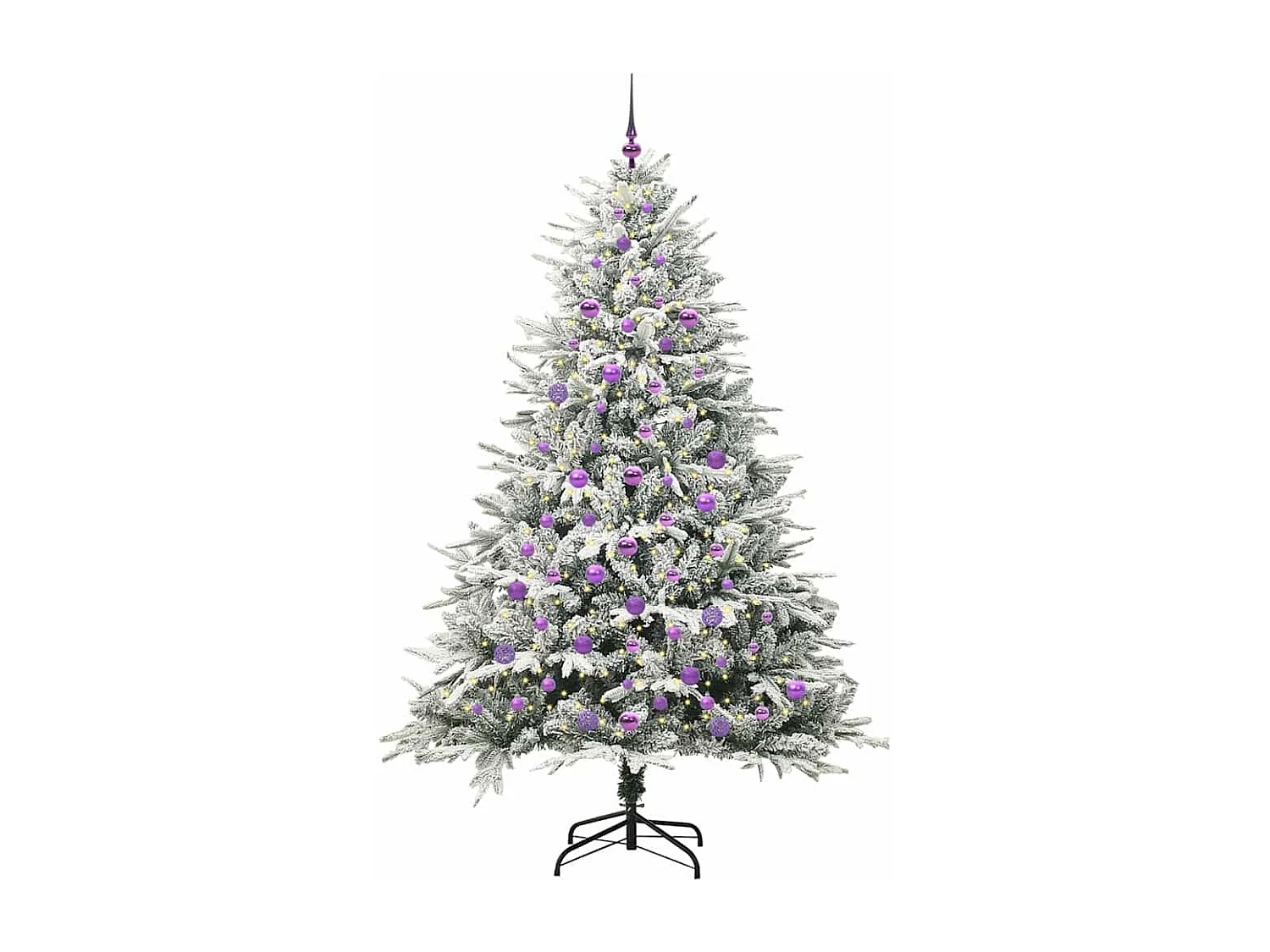 Sapin de Noël artificiel pré-éclairé avec set de boules Vert