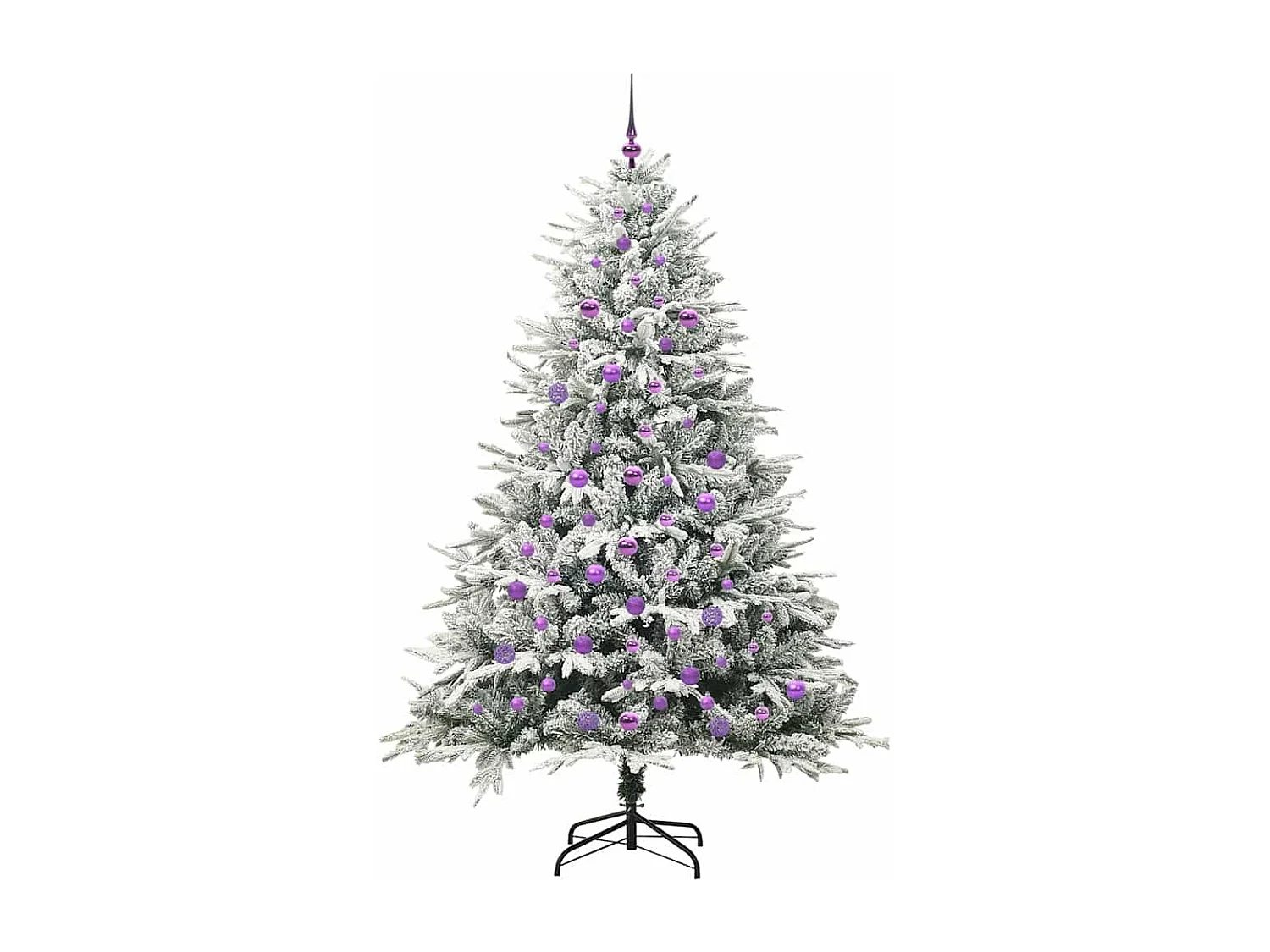 Sapin de Noël artificiel pré-éclairé avec set de boules Vert
