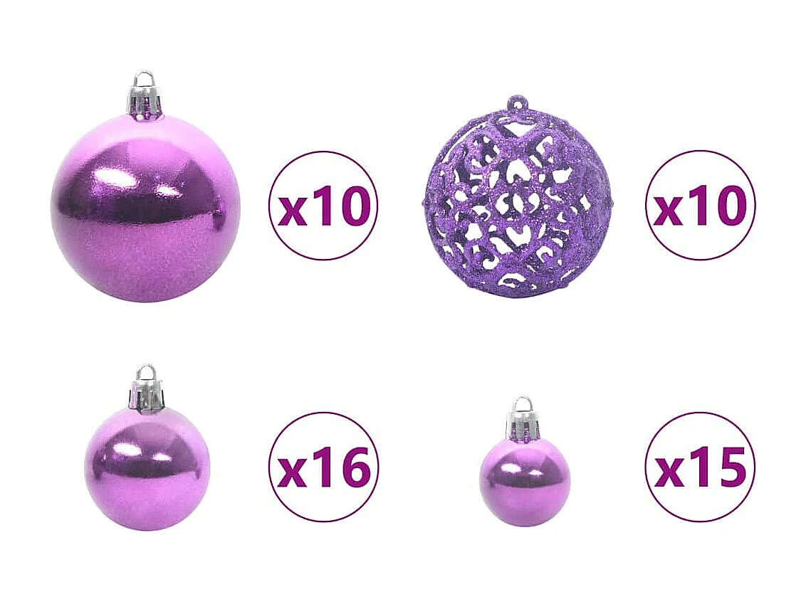 Sapin de Noël artificiel pré-éclairé avec set de boules Vert