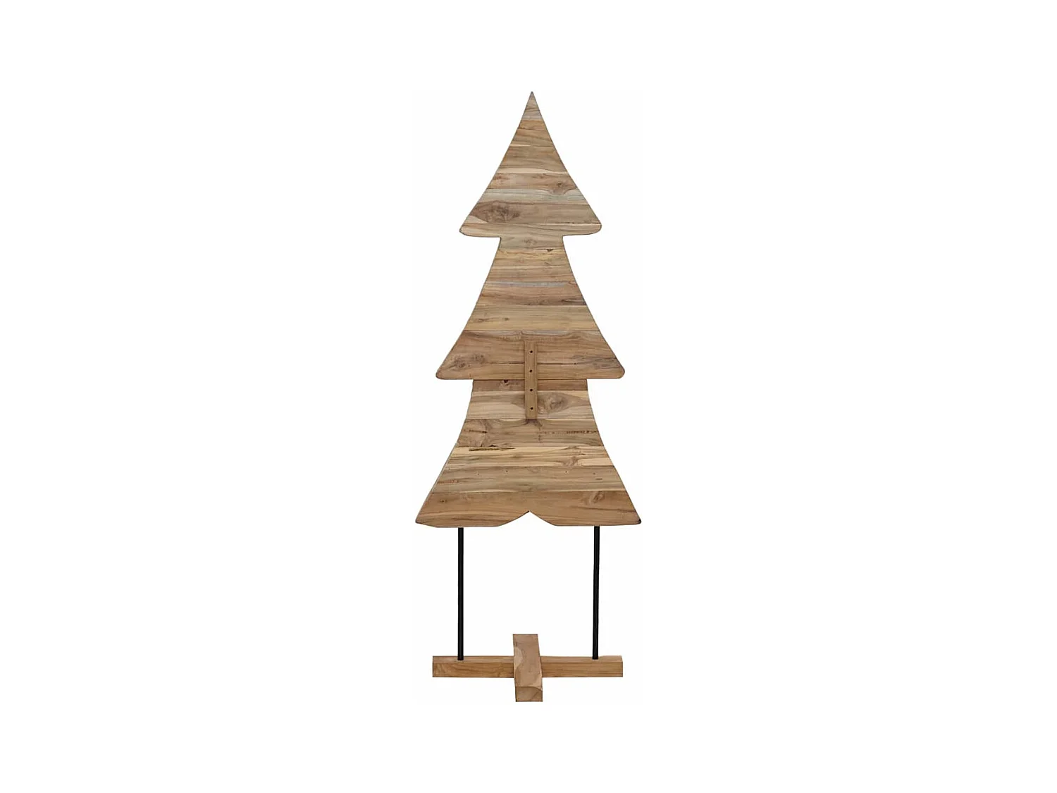 Sapin de Noël avec support Marron 150 cm Bois de teck solide