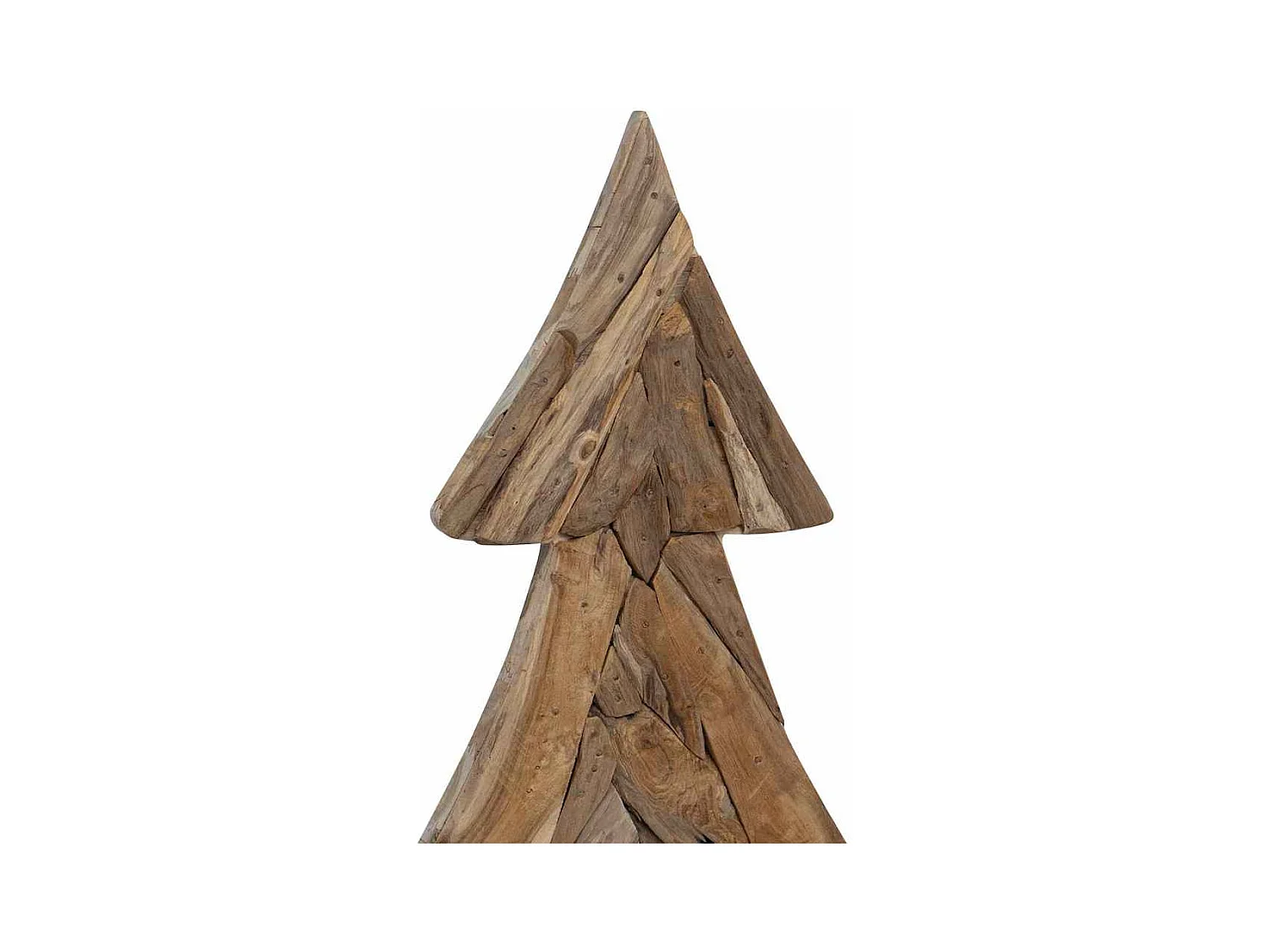 Sapin de Noël avec support Marron 150 cm Bois de teck solide