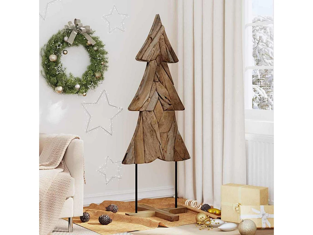 Árbol de Navidad Marrón 150 cm Madera de teca maciza