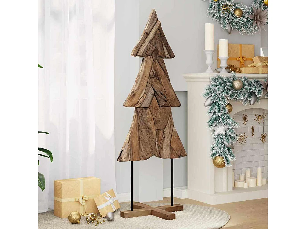 Árbol de Navidad Marrón 150 cm Madera de teca maciza