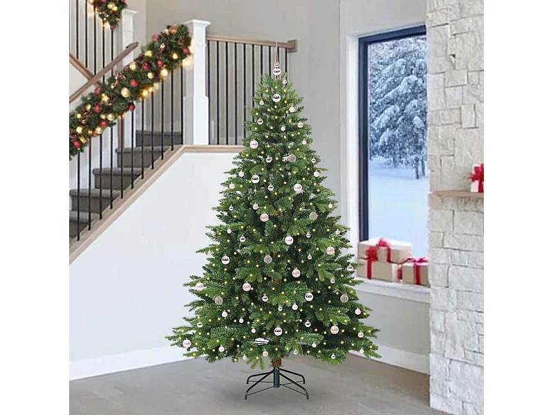 Sapin de Noël artificiel avec 300 LED Vert 240 cm PE et PVC