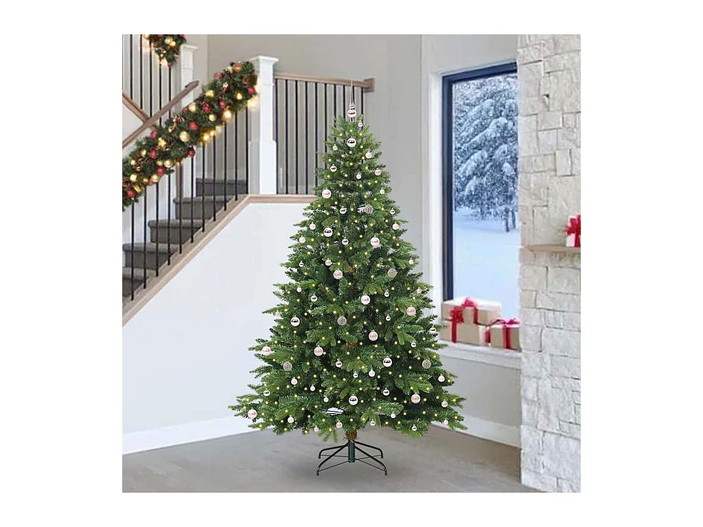 Sapin de Noël artificiel avec 300 LED Vert 240 cm PE et PVC