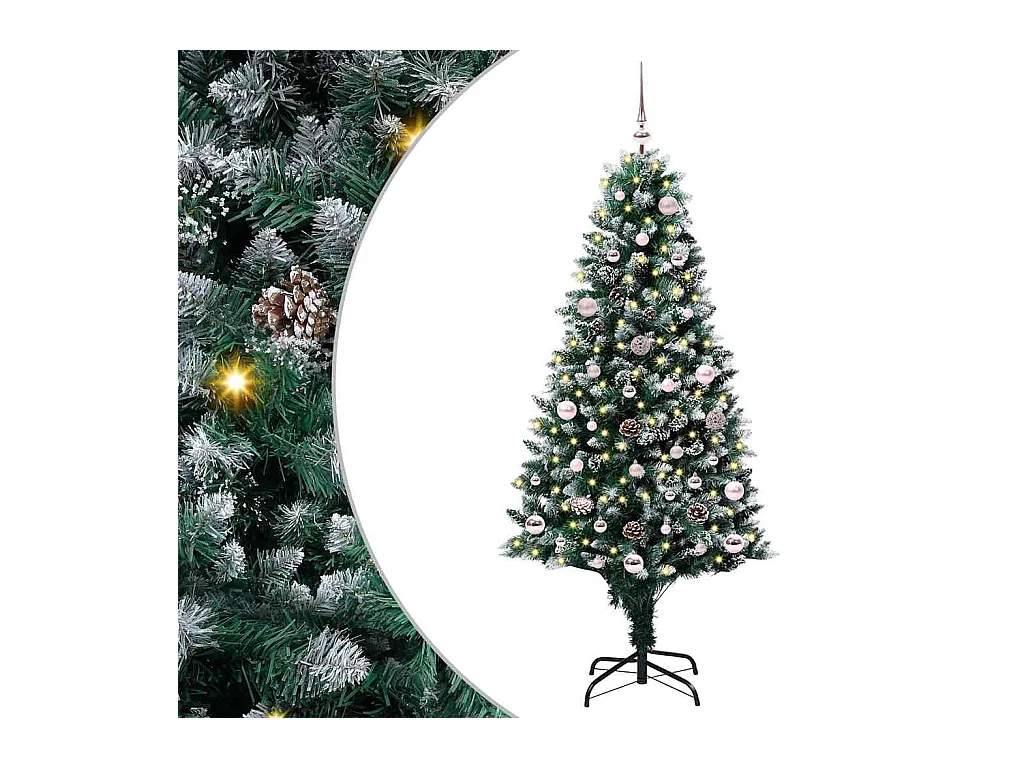 Árbol de Navidad artificial Verde 150 cm PVC y Acero y Plástico
