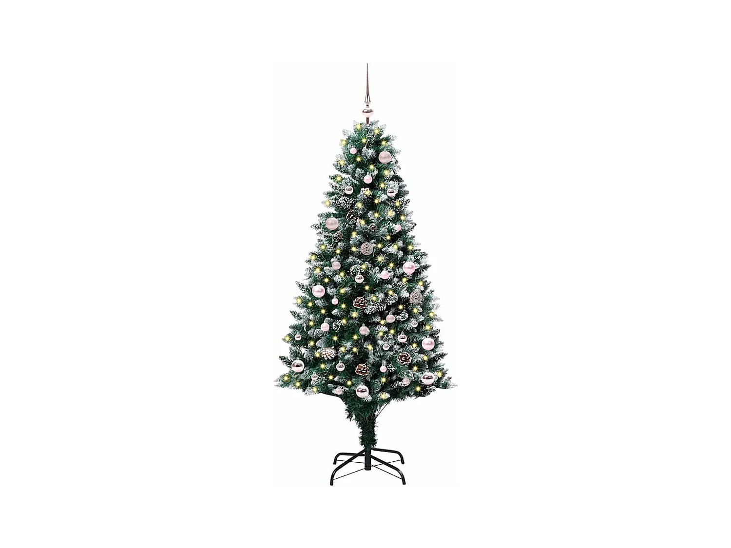 Árbol de Navidad artificial Verde 150 cm PVC y Acero y Plástico