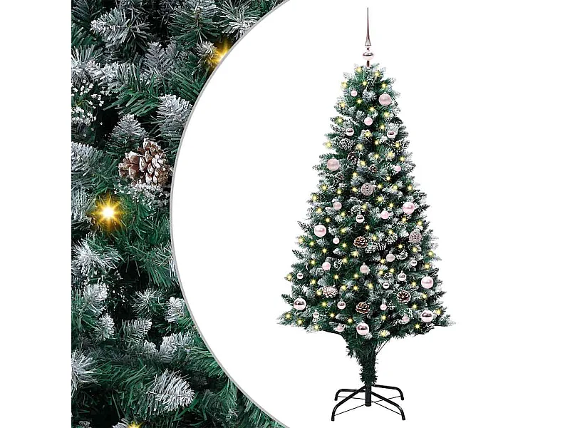 Árbol de Navidad artificial Verde 150 cm PVC y Acero y Plástico